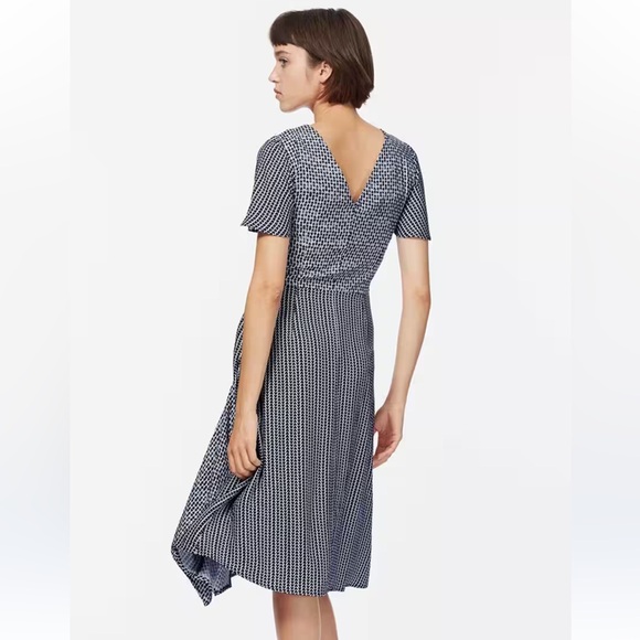 Brora Ink Graphic Print  patchwork Dress Size UK 12 US 8 Asymmetric V Neck - Picture 3 of 15